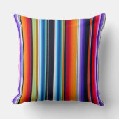 Cantina serape stripes multicolor pattern クッション (正面)