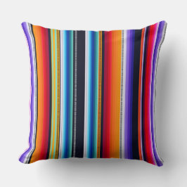 Cantina serape stripes multicolor pattern クッション