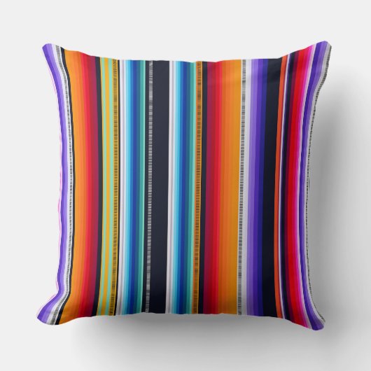 Cantina serape stripes multicolor pattern クッション (正面)