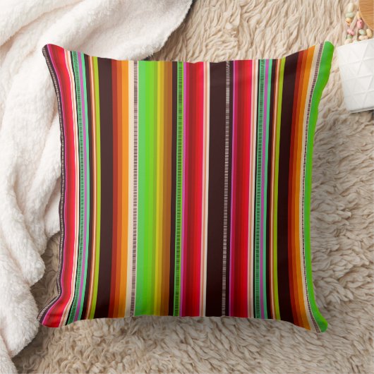 Cantina serape stripes multicolor pattern クッション (ブランケット)