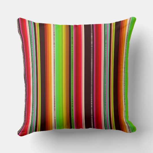 Cantina serape stripes multicolor pattern クッション (裏面)