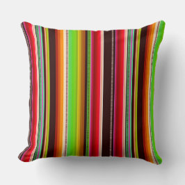 Cantina serape stripes multicolor pattern クッション