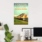 CANTON MS Illinois Central Railroad PANAMA Limited ポスター (ホームオフィス)