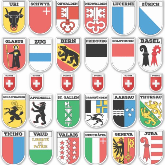 Cantons of Switzerland Bundleステッカー シール (正面)
