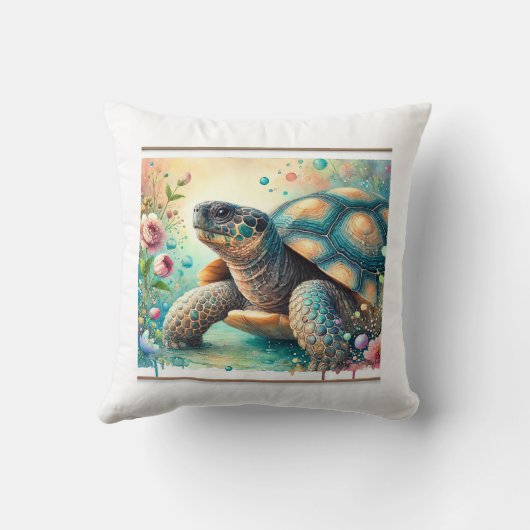 Cantors giant softshell turtle 060824AREF136 - Wat クッション (裏面)