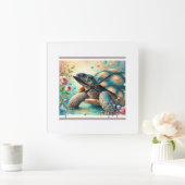 Cantors giant softshell turtle 060824AREF136 - Wat スクエア壁時計 (ホーム)