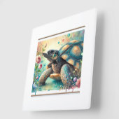 Cantors giant softshell turtle 060824AREF136 - Wat スクエア壁時計 (傾斜)