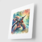 Cantors giant softshell turtle 250924AREF118 - Wat スクエア壁時計 (傾斜)