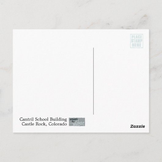 Cantrilの学校の家、郵便はがきの絵画 ポストカード (裏面)