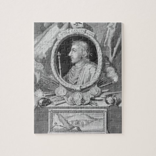 Canute、デンマークすばらしい(d.1035)イギリス国王 ジグソーパズル (縦)