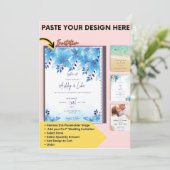 Canva結婚式招待状&日付の保存テンプレート 招待状 (スタンド正面)