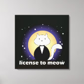 Canva de Cat, License to Meow キャンバスプリント (正面)