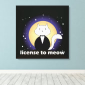 Canva de Cat, License to Meow キャンバスプリント (インサイチュ (ウッドフロア))