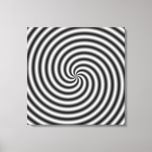 Canvasスワールを白黒で印刷 キャンバスプリント (正面)