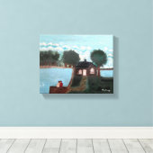 CANVAS：キャビンでのカップル_ キャンバスプリント (インサイチュ (ウッドフロア))