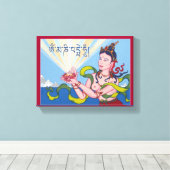 CANVAS – チベット語マントラで女神を捧げる キャンバスプリント (インサイチュ (ウッドフロア))