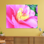 Canvas - – フル包まれた開花ダークピンクカメリア キャンバスプリント (インサイチュ (リビング))