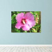 Canvas - -包まれたシャロンのピンクのバラ キャンバスプリント (インサイチュ (ウッドフロア))