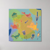 canvas animals cow chicken キャンバスプリント (正面)