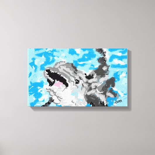Canvas Art : Dolphin 遊 at  キャンバスプリント (正面)