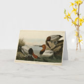Canvas backed Duck from Audubon's Birds of America カード (黄色い花)