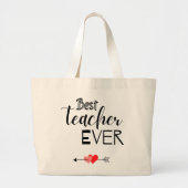 Canvas bag, best teacher ever. ラージトートバッグ (正面)