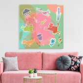 Canvas cow chicken bird キャンバスプリント (インサイチュ (リビング))