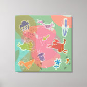 Canvas cow chicken bird キャンバスプリント (正面)