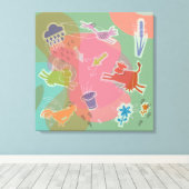 Canvas cow chicken bird キャンバスプリント (インサイチュ (ウッドフロア))