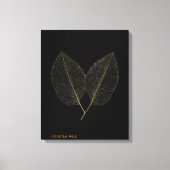 Canvas Elegant Gold Botanical Leaf Noir Decor キャンバスプリント (正面)