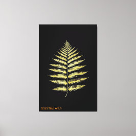 Canvas Elegant Gold Fern Leaf Botanical Decor キャンバスプリント