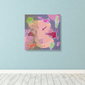 Canvas happy cows キャンバスプリント (インサイチュ (ウッドフロア))