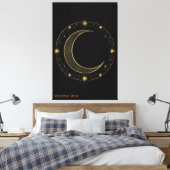 Canvas Luxury Black Gold Celestial Moon Art キャンバスプリント (インサイチュ (寝室))