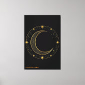 Canvas Luxury Black Gold Celestial Moon Art キャンバスプリント (正面)