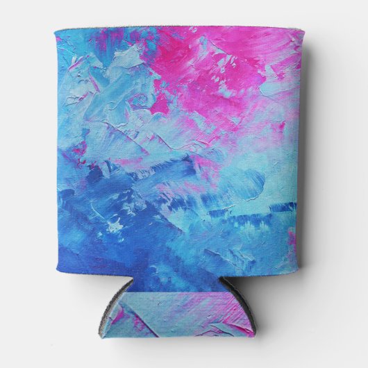 Canvas Mystery:抽象芸術油テクスチャ 缶クーラー (正面)