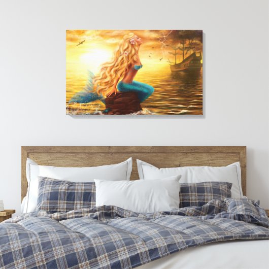 Canvas Printファンタジー人魚の夕暮れ キャンバスプリント (インサイチュ (寝室))