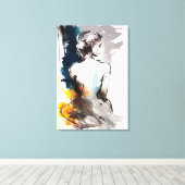 Canvas Print：女性の座るシルエット キャンバスプリント (インサイチュ (ウッドフロア))