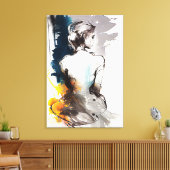 Canvas Print：女性の座るシルエット キャンバスプリント (インサイチュ (リビング))