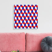 Canvas Print – 赤、白、青の錯覚をブロック キャンバスプリント (インサイチュ (リビング))