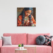 Canvas Print (Beading a Moccasin) キャンバスプリント (インサイチュ (リビング))