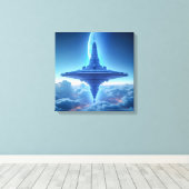 Canvas Print (Blue Horizon UFO) キャンバスプリント (インサイチュ (ウッドフロア))