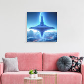 Canvas Print (Blue Horizon UFO) キャンバスプリント (インサイチュ (リビング))