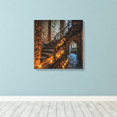 Canvas Print (Castle Stairway-4) キャンバスプリント (インサイチュ (ウッドフロア))