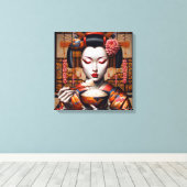 Canvas Print (Geisha and Rice Bowl) キャンバスプリント (インサイチュ (ウッドフロア))