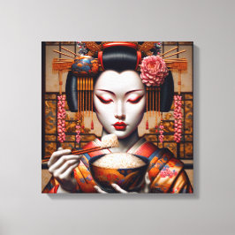 Canvas Print (Geisha and Rice Bowl) キャンバスプリント