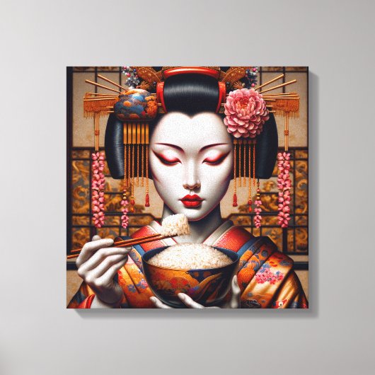 Canvas Print (Geisha and Rice Bowl) キャンバスプリント (正面)