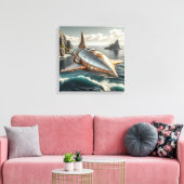Canvas Print (Silver UFO over Water) キャンバスプリント (インサイチュ (リビング))