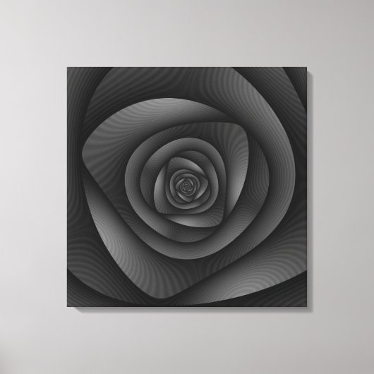 Canvas Print Spiral Labyrins (モノクロ) キャンバスプリント (正面)
