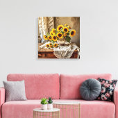 Canvas Print (Sunflowers and Lace) キャンバスプリント (インサイチュ (リビング))