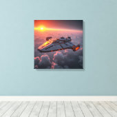 Canvas Print (Sunset UFO) キャンバスプリント (インサイチュ (ウッドフロア))